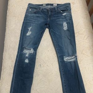 Designer ripped jeans